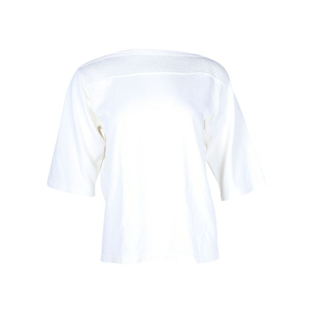 Hermes Knit Top in Cream Cotton and Viscose
